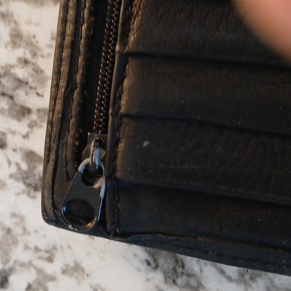 Vintage 90s Fossil Black Leather Wallet Checkbook Holder - Picture 11 of 11